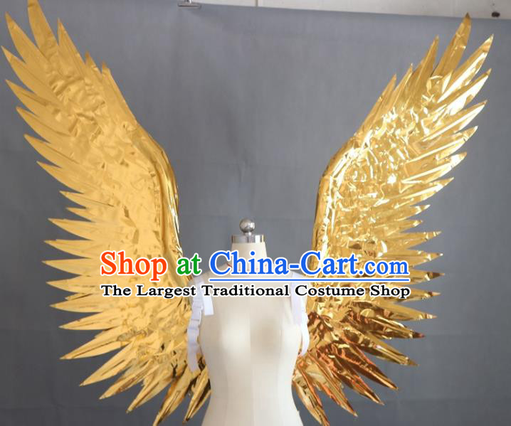 Custom Christmas Day Catwalks Golden Wings Miami Stage Show Back Decoration Accessories Halloween Cosplay Fancy Deluxe Props