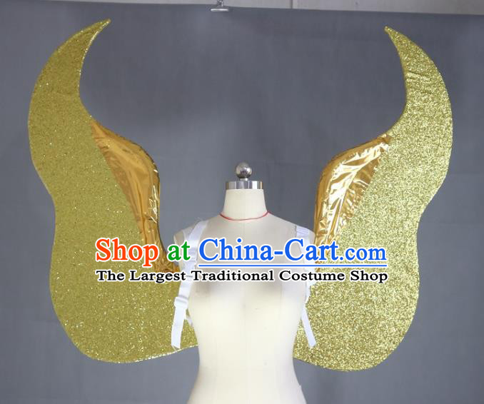 Custom Halloween Cosplay Fancy Deluxe Props Christmas Day Catwalks Golden Wings Miami Stage Show Back Decoration Accessories