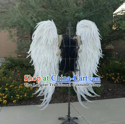 Custom Halloween Fancy Scalable Wing Christmas Performance White Feather Angel Wings Magic Show Prop Accessories Miami Catwalks Back Decorations