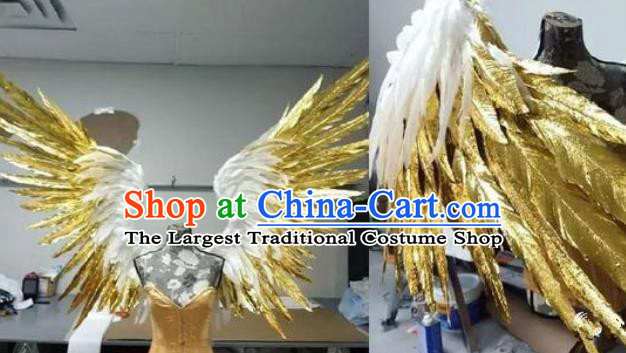 Custom Ceremony Performance Accessories Stage Show Feathers Props Halloween Cosplay Angel Feather Wings Miami Catwalks Back Decorations