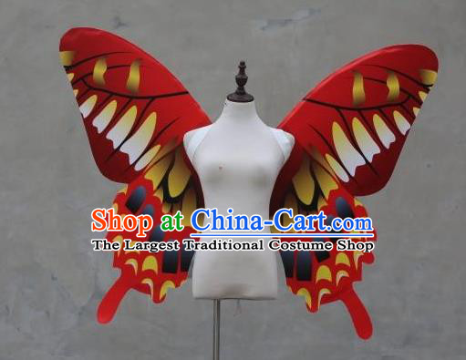 Custom Cosplay Butterfly Fairy Props Catwalks Angel Red Wings Halloween Fancy Ball Wear Carnival Parade Accessories Miami Show Back Decorations