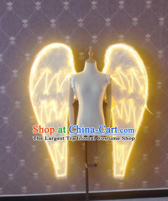 Custom Halloween Performance Decorations Stage Show LED Props Opening Dance Wear Miami Parade Accessories Cosplay Angel Feather Wings
