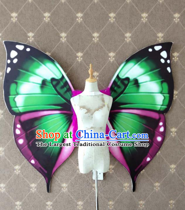 Custom Miami Parade Accessories Christmas Green Butterfly Wings Halloween Performance Decorations Stage Show Angel Props Opening Dance Wear