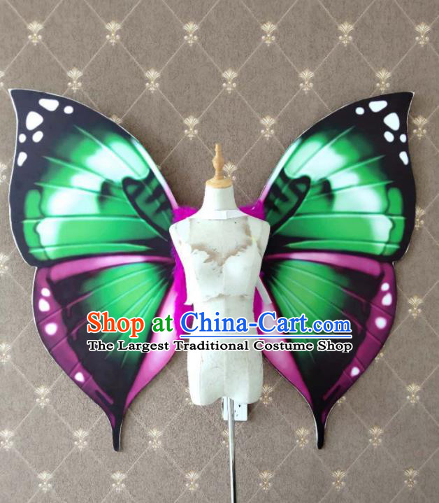 Custom Miami Parade Accessories Christmas Green Butterfly Wings Halloween Performance Decorations Stage Show Angel Props Opening Dance Wear
