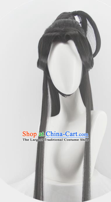 Chinese Ancient Princess Front Lace Wigs Headwear Traditional Song Dynasty Hanfu Hairpieces Cosplay Courtesan Li Shishi Hair Accessories