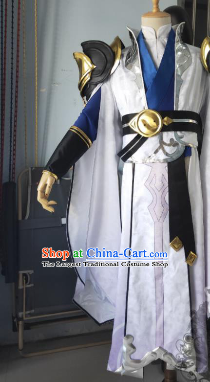 China Cosplay Swordsman Apparels Ancient Young General Clothing Traditional JX Online Chivalrous Knight Xie Yunliu Garment Costumes