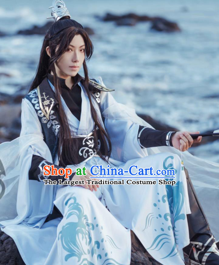 China Traditional Young Childe Garment Costumes Cosplay Swordsman Apparels Ancient Royal Prince Clothing