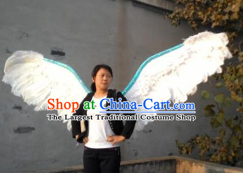 Top Miami Angel Catwalks Props Stage Show White Feather Giant Wings Opening Dance Back Accessories Halloween Cosplay Performance Decorations