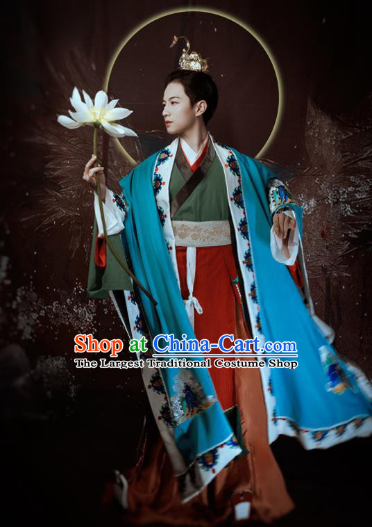 China Ancient Prince Hanfu Clothing Tang Dynasty Noble Childe Garment Costumes Traditional Dunhuang Murals Historical Attire for Men
