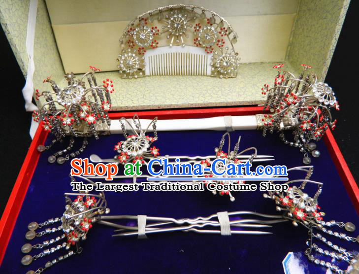 Japan Classical Hair Accessories Wedding Bride Headpieces Traditional Kimono Hairpins and Hair Comb Complete Set