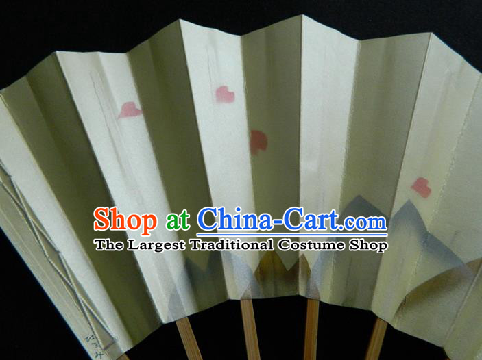 Japan Handmade Bamboo Fan Traditional Dance Folding Fan Geisha Performance Sakura Painting Fan Woman Accordion