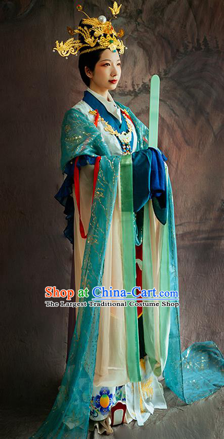 China Song Dynasty Court Woman Hanfu Dress Traditional Dunhuang Frescoes Goddess Historical Costumes Ancient Empress Garment Clothing Full Set