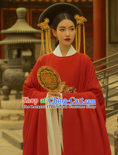 Chinese Ancient Imperial Consort Garment Costumes Traditional Wedding Clothing Song Dynasty Red Hanfu Dress