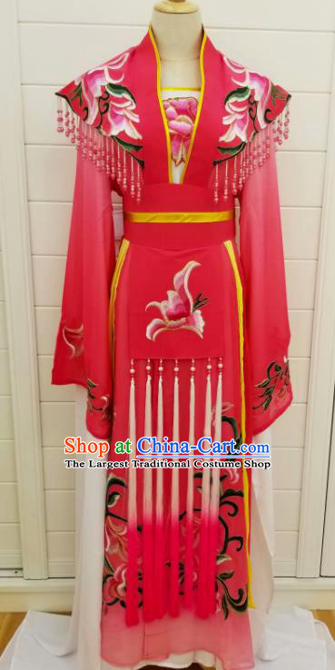 China Huangmei Opera Princess Red Dress Peking Opera Hua Tan Costume Ancient Beauty Clothing