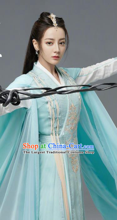 Chinese Xian Xia Demon Master Apparel TV Series The Blue Whisper Ji Yun He Garment Costumes Ancient Swordswoman Blue Dress Clothing