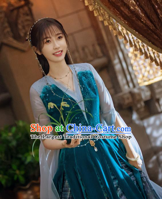 Chinese Ancient Princess Garment Costumes Traditional Hanfu Dress TV Series Love Between Fairy and Devil Xiao Lan Hua Clothing