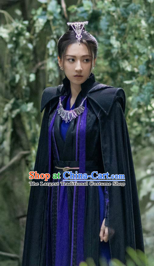 Chinese Swordswoman Apparels Ancient Female General Clothing TV Series The Blue Whisper Xue San Yue Garment Costumes