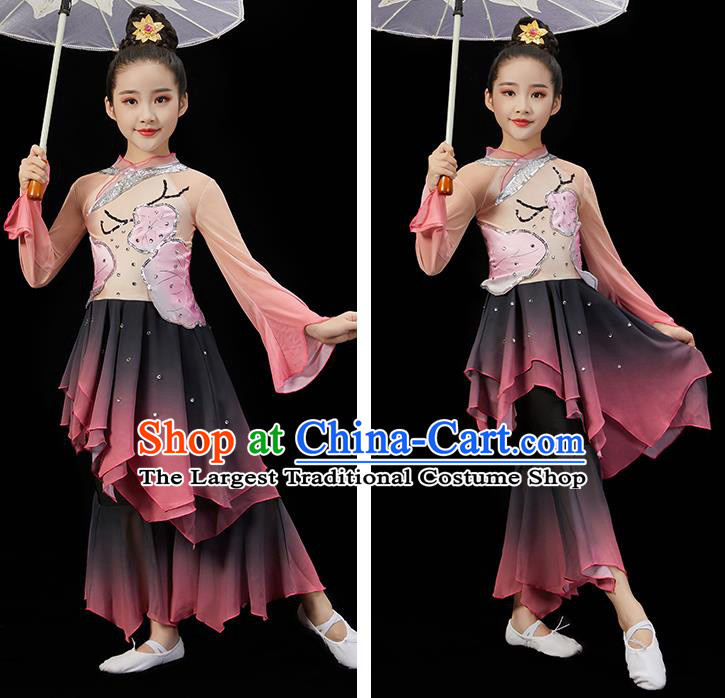 Chinese Children Dance Uniform Stage Performance Garment Costumes Classical Dance Dress Traditional Lotus Dance Clothing