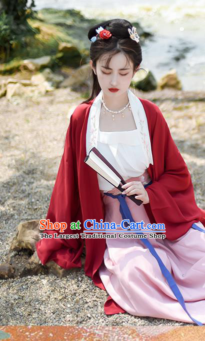 Chinese Song Dynasty Young Lady Costumes Traditional Hanfu Clothing Ancient Noble Woman Dress Outfits