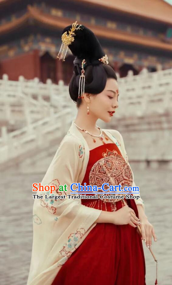 Chinese Tang Dynasty Royal Princess Garment Costumes Ancient Imperial Concubine Dress Clothing