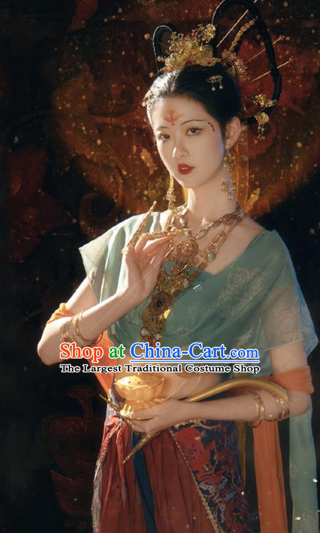 Chinese Ancient Moon Fairy Clothing Dunhuang Flying Apsaras Dress Classical Dance Garment Costumes