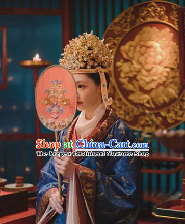 Chinese Tang Dynasty Wedding Garment Costumes Ancient Bride and Groom Clothing and Headpieces Complete Set