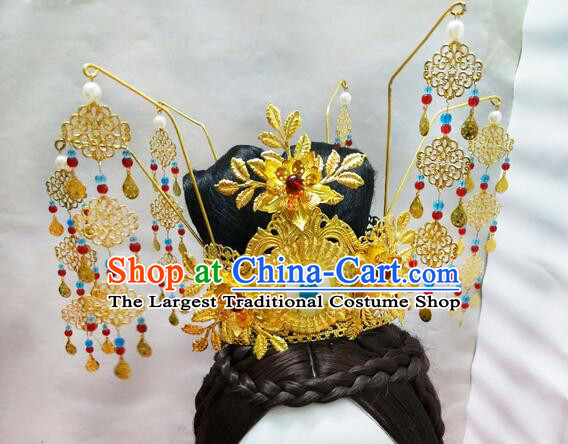Handmade Chinese Traditional Hair Accessories House of Flying Daggers Golden Hair Crown