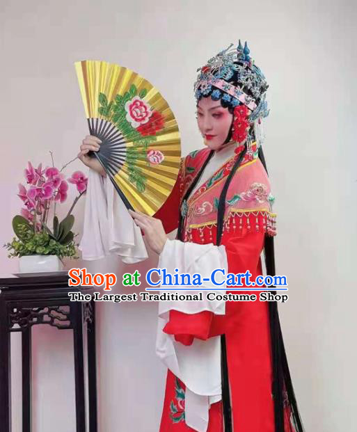 Chinese Ancient Young Lady Costume Beijing Opera Hua Tan Red Cape Huangmei Opera Noble Woman Clothing