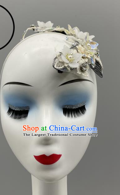 Chinese Woman Dance Hair Jewelry Stage Performance Hair Comb Folk Dance Headpiece Yangko Dance Apricot Flower Headwear