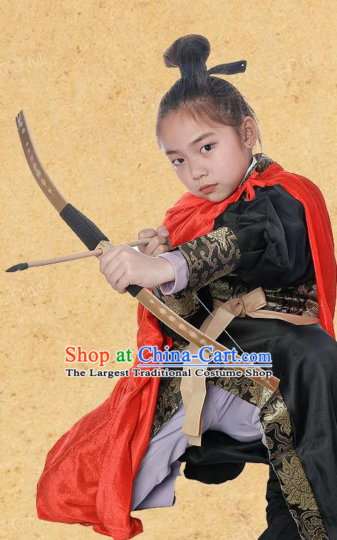 Top Children Halloween Fancy Ball Costume Cosplay Swordsman Outfit China Ancient Hero Hou Yi Clothing