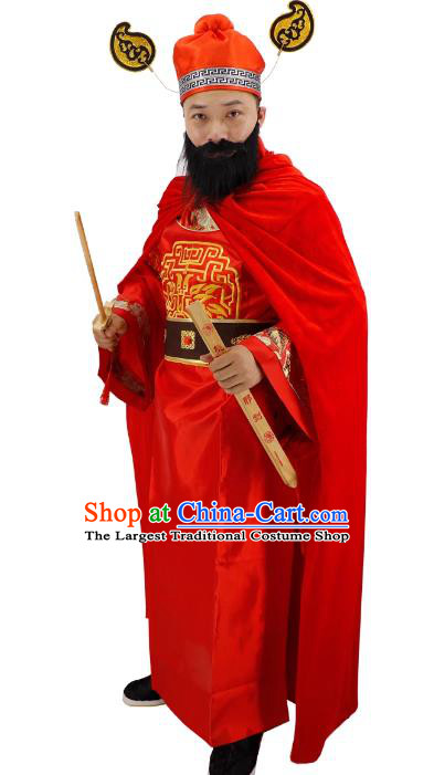 Cosplay Judge of Hell Red Outfit Drama Journey to the West Zhong Kui Clothing Top Halloween Fancy Ball Costume