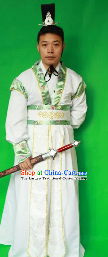China Ancient Swordsman Clothing Journey to the West Bai Long Ma White Outfit Ming Dynasty Childe Costume