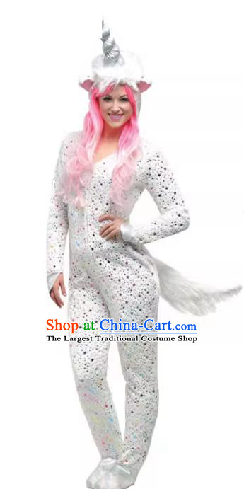 Fancy Ball Animal Costume Cosplay Unicorn Outfit Halloween Stage Performance Legend Clothing