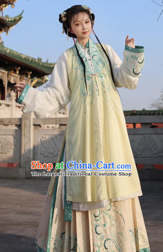 China Ming Dynasty Young Lady Hanfu A Dream in Red Mansions The Twelve Beauties of Jinling Qiao Jie Costumes