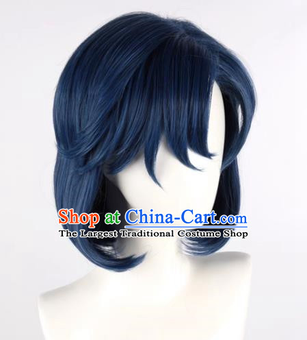 Sailor Moon Mizuno Ami Mercury Mixed With Blue Short Curly Hair Cos Anime Wig Fake Hair