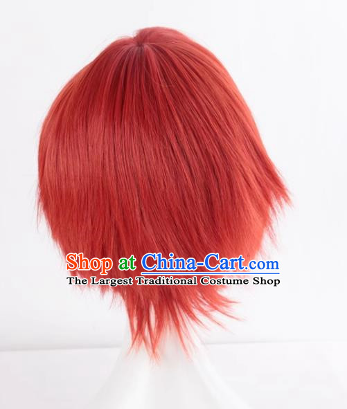 Assassination Classroom Akabane Industry Emiya Shirou Orange Red Short Hair Cos Wig Fake Hair