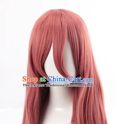 Fifth Quarter Flower Wedding Bride Nakano Mijiu Smoke Pink Long Straight Hair Cos Anime Wig