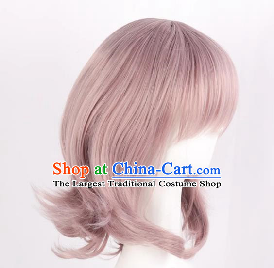 Danganronpa Nanami Chiaki Cos Lavender Mid Length Hair And Face Styling Cosplay Wig
