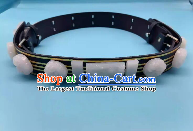 China Ming Dynasty Belt Ancient Royal Guards Waistband Handmade Feiyu White Jade Belt