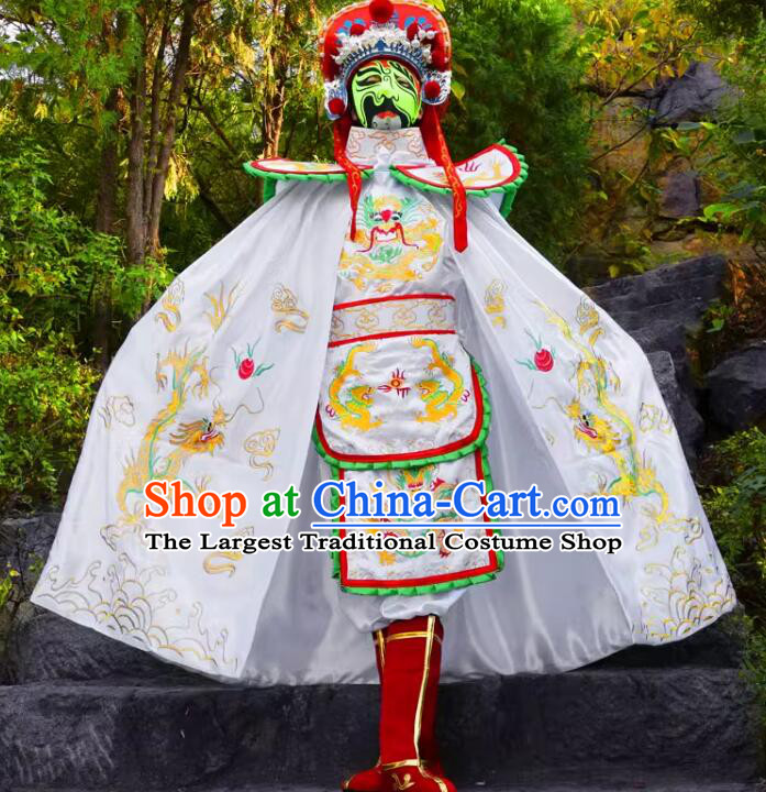 China Mask Change White Outfit Bian Lian Mask Changing Costumes Complete Set