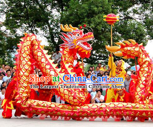 Professional Dragon Dancing Competition Prop Handmade China New Year Dragon Dance Giant Dragon Head and Costume Complete Set
