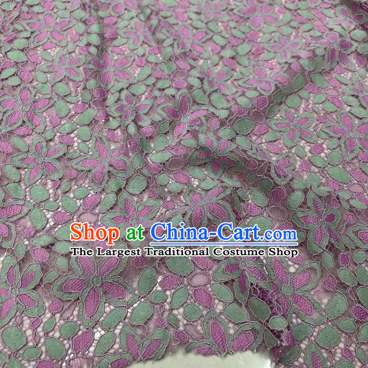 Top Cheongsam Double Colors Lace Cloth Hollowed Out Flower Pattern Lace Material
