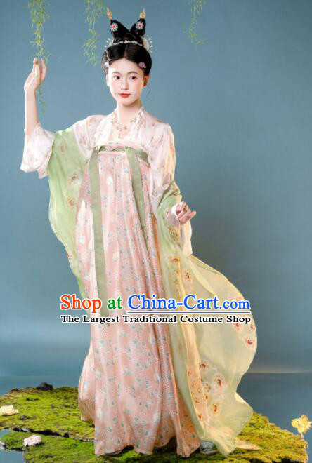 Chinese Classical Hanfu Dress Tang Dynasty Princess Garments Clothing Ancient Palace Beauty Costumes