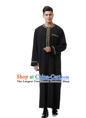 Indian Male Black Robe Traditional Oriental Dance Stage Show Clothing