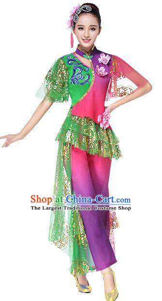 Chinese Folk Dance Garments Yangko Dance Clothing Women Fan Dance Outfit