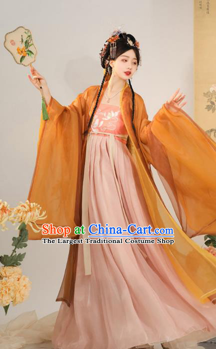 Chinese Ancient Noble Woman Clothing Tang Dynasty Court Empress Costumes Traditional Hanfu Ruqun Dresses