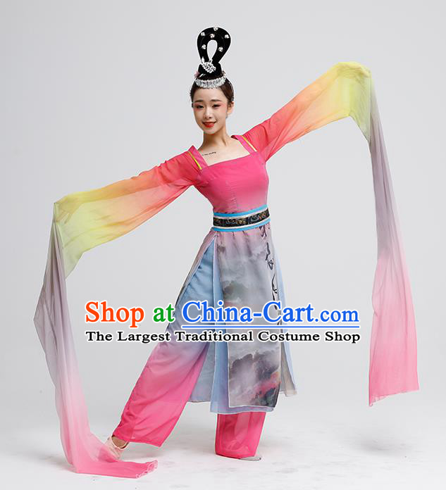 Top Oriental Dance Costume Women Group Show Clothing Water Sleeve Dance Fashion China Classical Dance Outfit