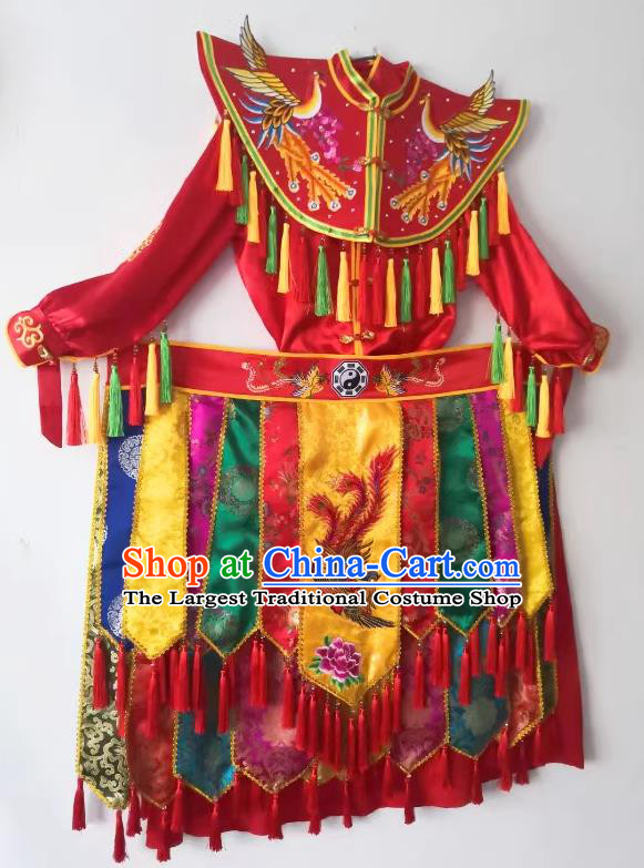 China Nuo Opera Immortal Combat Outfit Fiesta Parade Master Embroidered Costumes Folk Dance God Clothing