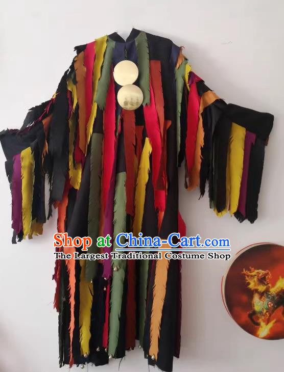 China Witchcraft Parade God Frock Folk Dance Wizard Master Clothing Nuo Opera Immortal Combat Costume