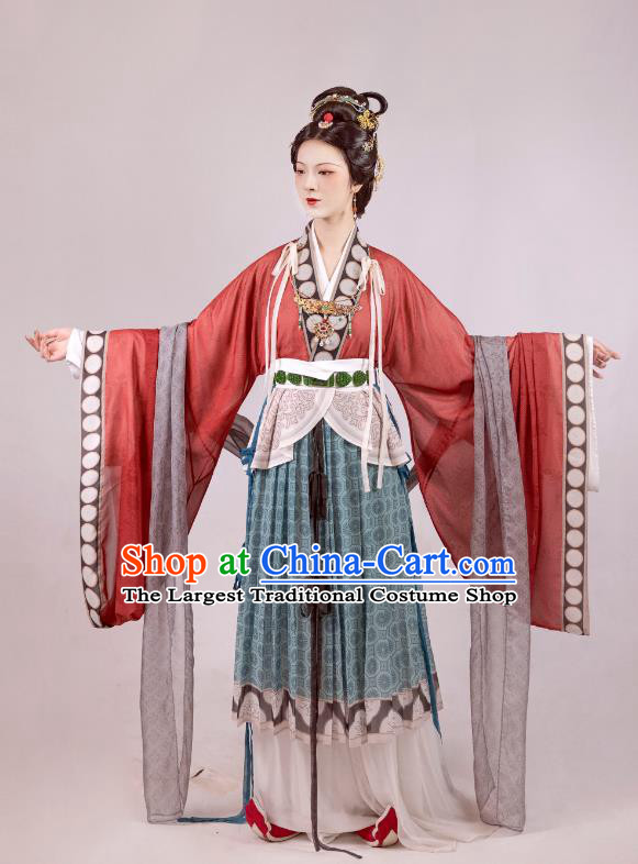 Chinese Traditional Court Hanfu Ancient Empress Garment Costumes Song Dynasty Noble Woman Dresses